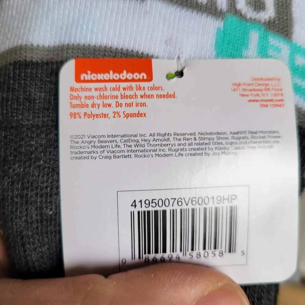 Nickelodeon‎ 5 pr crew socks size 6.5-12 NIP A5